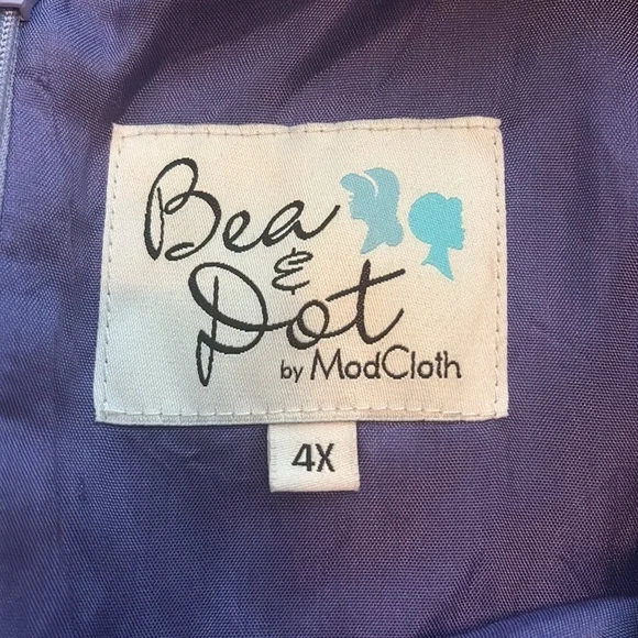 Bea & Dot By ModCloth Sleeveless Floral Dress Lined Pockets Purple Pink Size 4X - Picture 9 of 9